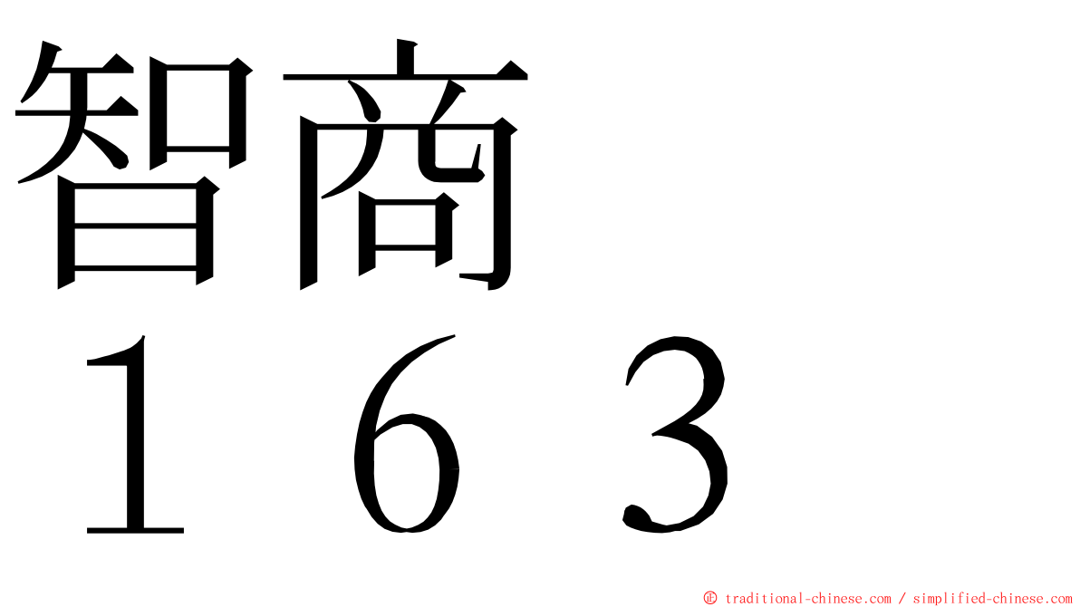 智商　　１６３ ming font